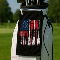 American Flag Rowing Oar Cute Us Row Crew 4th Of July Gift Golf Towel thumb 2