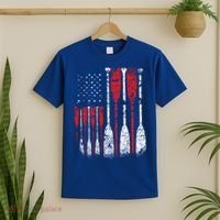 American Flag Rowing Oar Cute Us Row Crew 4th Of July Gift T-Shirt thumb 2
