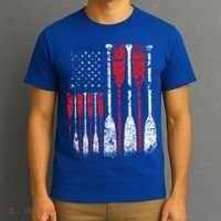 American Flag Rowing Oar Cute Us Row Crew 4th Of July Gift T-Shirt thumb 3