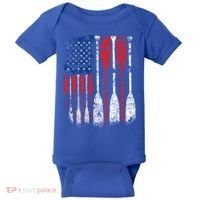American Flag Rowing Oar Cute Us Row Crew 4th Of July Gift Baby Bodysuit thumb 0