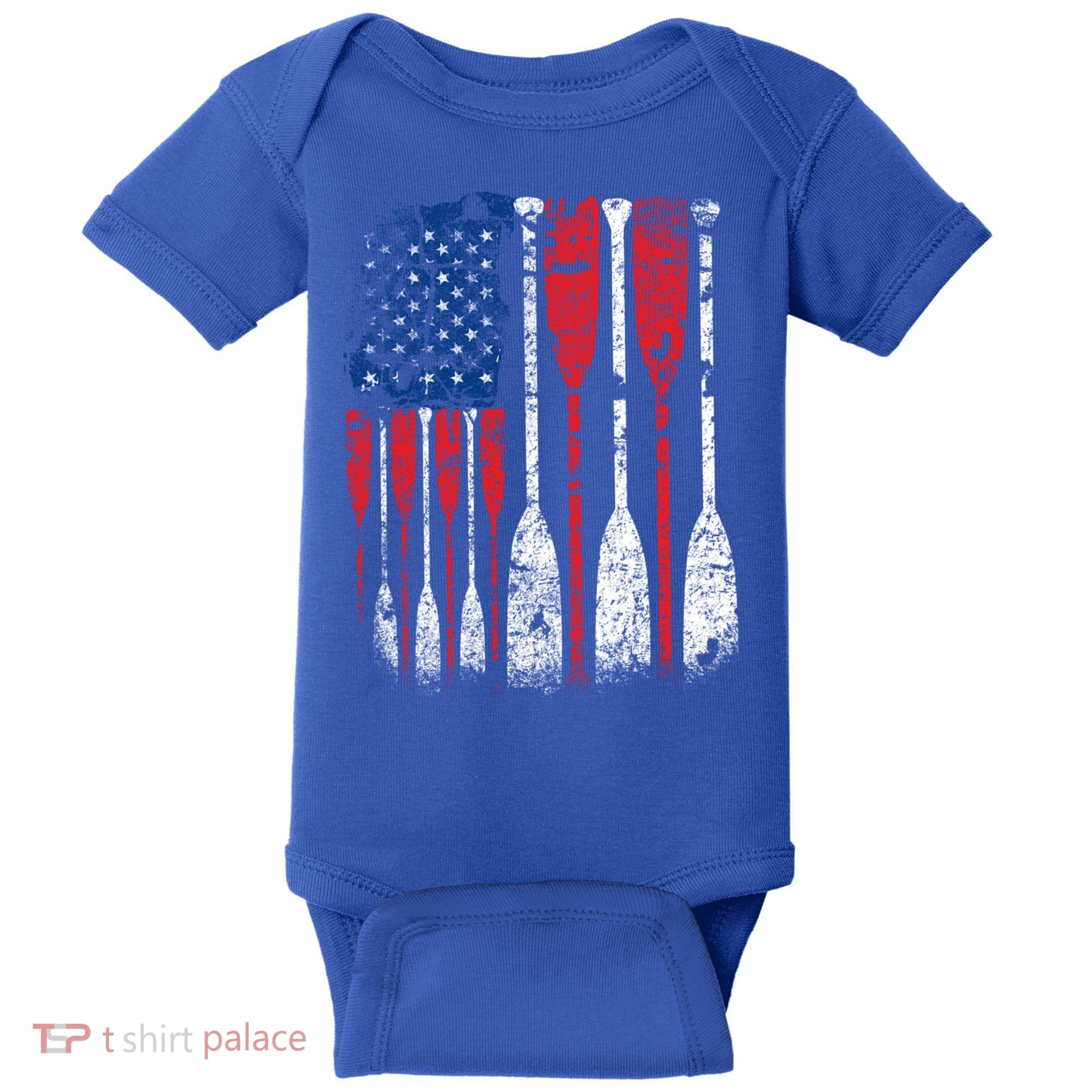 American Flag Rowing Oar Cute Us Row Crew 4th Of July Gift Baby Bodysuit