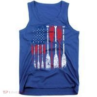 American Flag Rowing Oar Cute Us Row Crew 4th Of July Gift Tank Top thumb 0