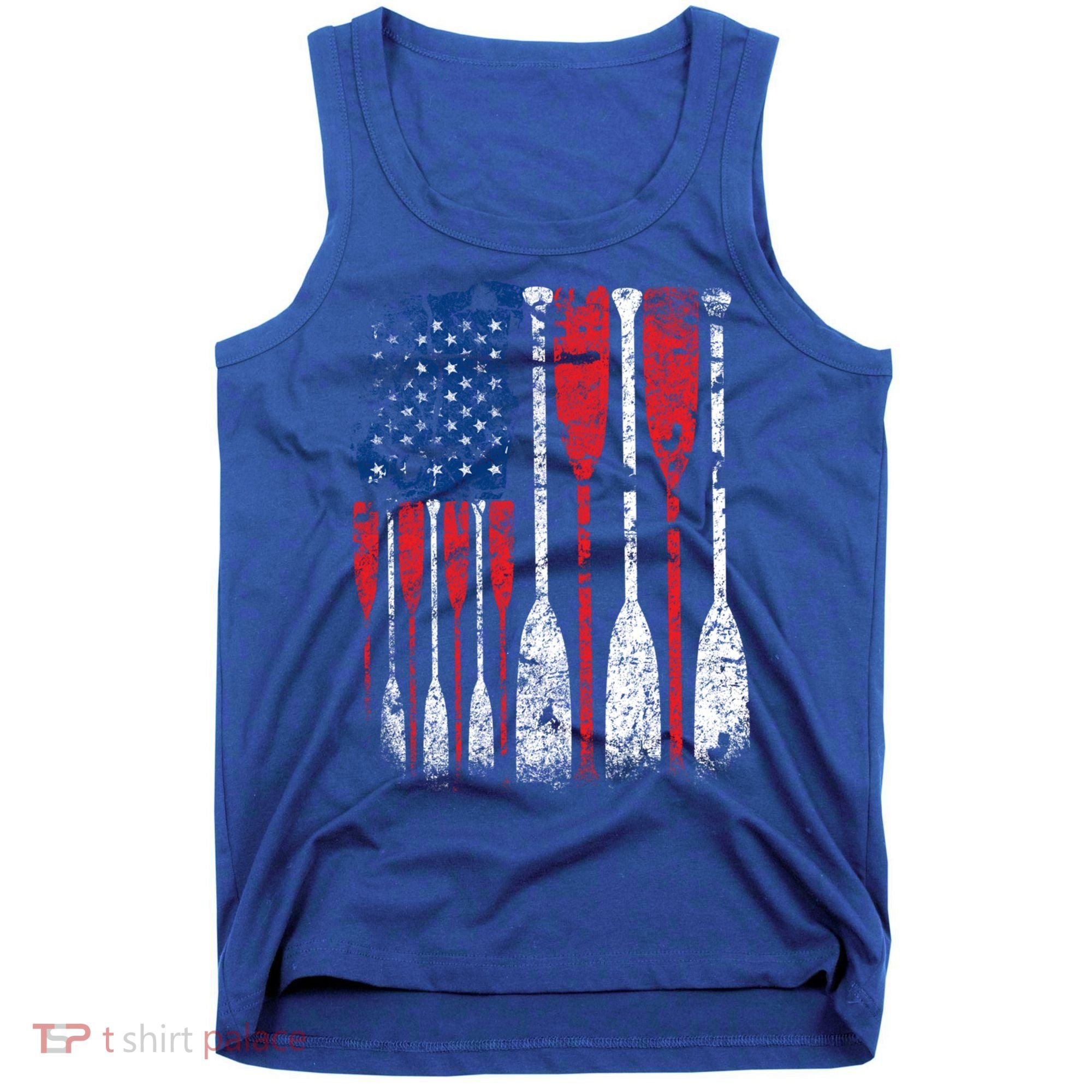 American Flag Rowing Oar Cute Us Row Crew 4th Of July Gift Tank Top