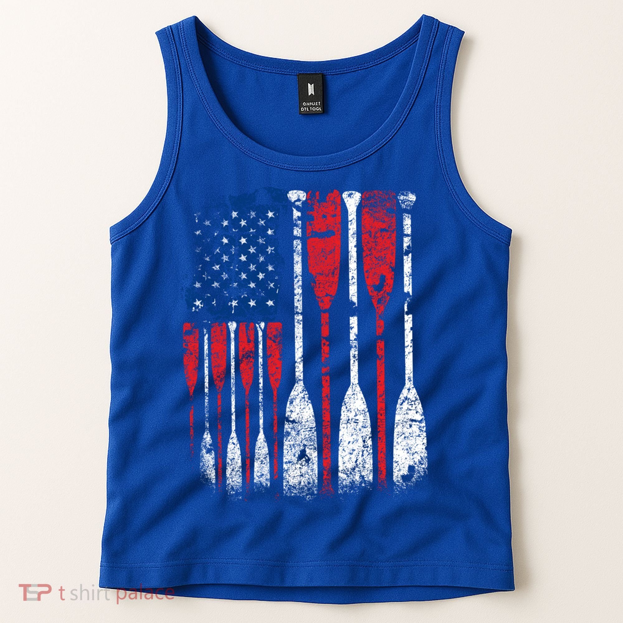 American Flag Rowing Oar Cute Us Row Crew 4th Of July Gift Tank Top