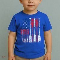 American Flag Rowing Oar Cute Us Row Crew 4th Of July Gift Toddler T-Shirt thumb 2