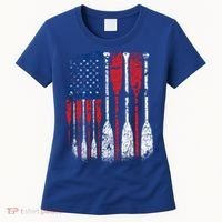 American Flag Rowing Oar Cute Us Row Crew 4th Of July Gift Women's T-Shirt thumb 0