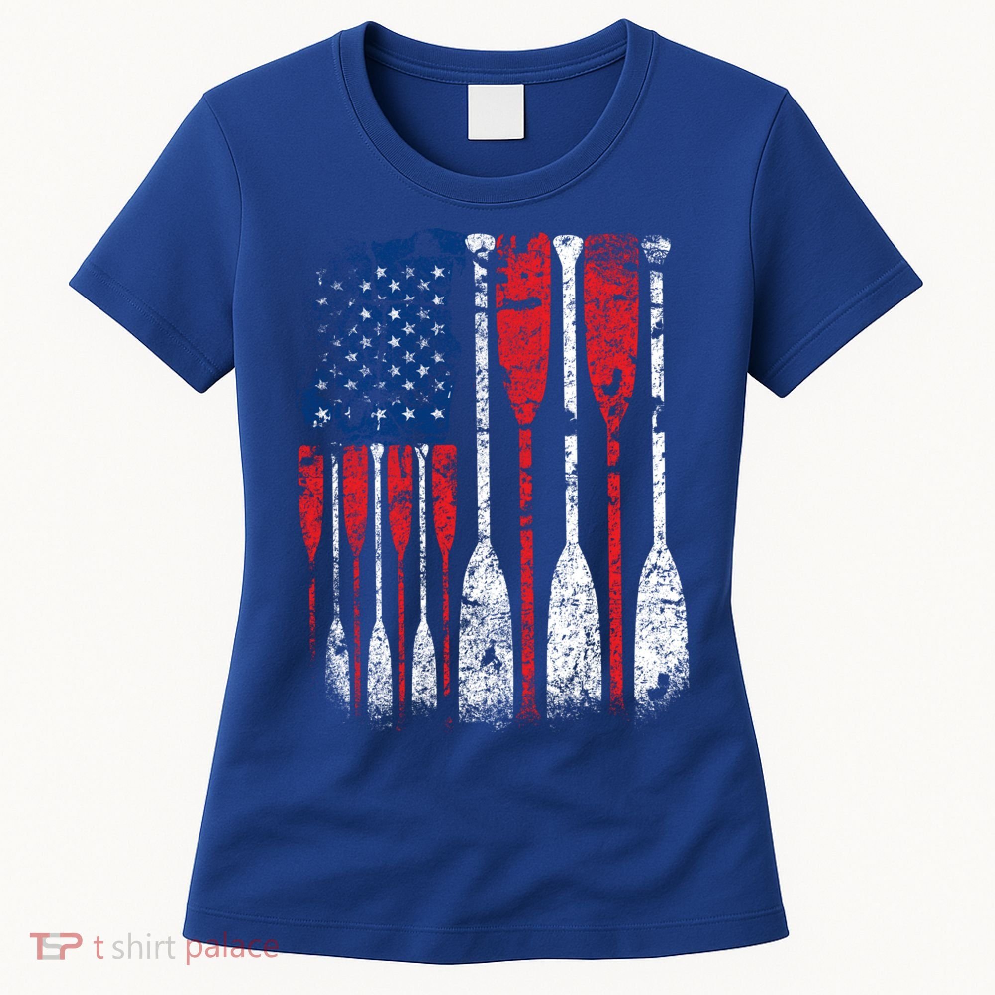 American Flag Rowing Oar Cute Us Row Crew 4th Of July Gift Women's T-Shirt