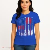 American Flag Rowing Oar Cute Us Row Crew 4th Of July Gift Women's T-Shirt thumb 4