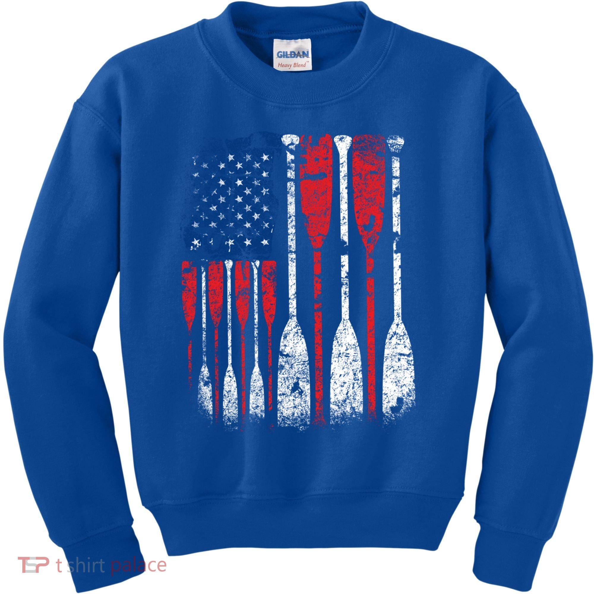 American Flag Rowing Oar Cute Us Row Crew 4th Of July Gift Kids Sweatshirt
