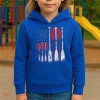 American Flag Rowing Oar Cute Us Row Crew 4th Of July Gift Kids Hoodie thumb 3