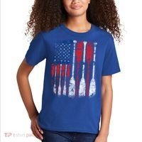 American Flag Rowing Oar Cute Us Row Crew 4th Of July Gift Kids T-Shirt thumb 2