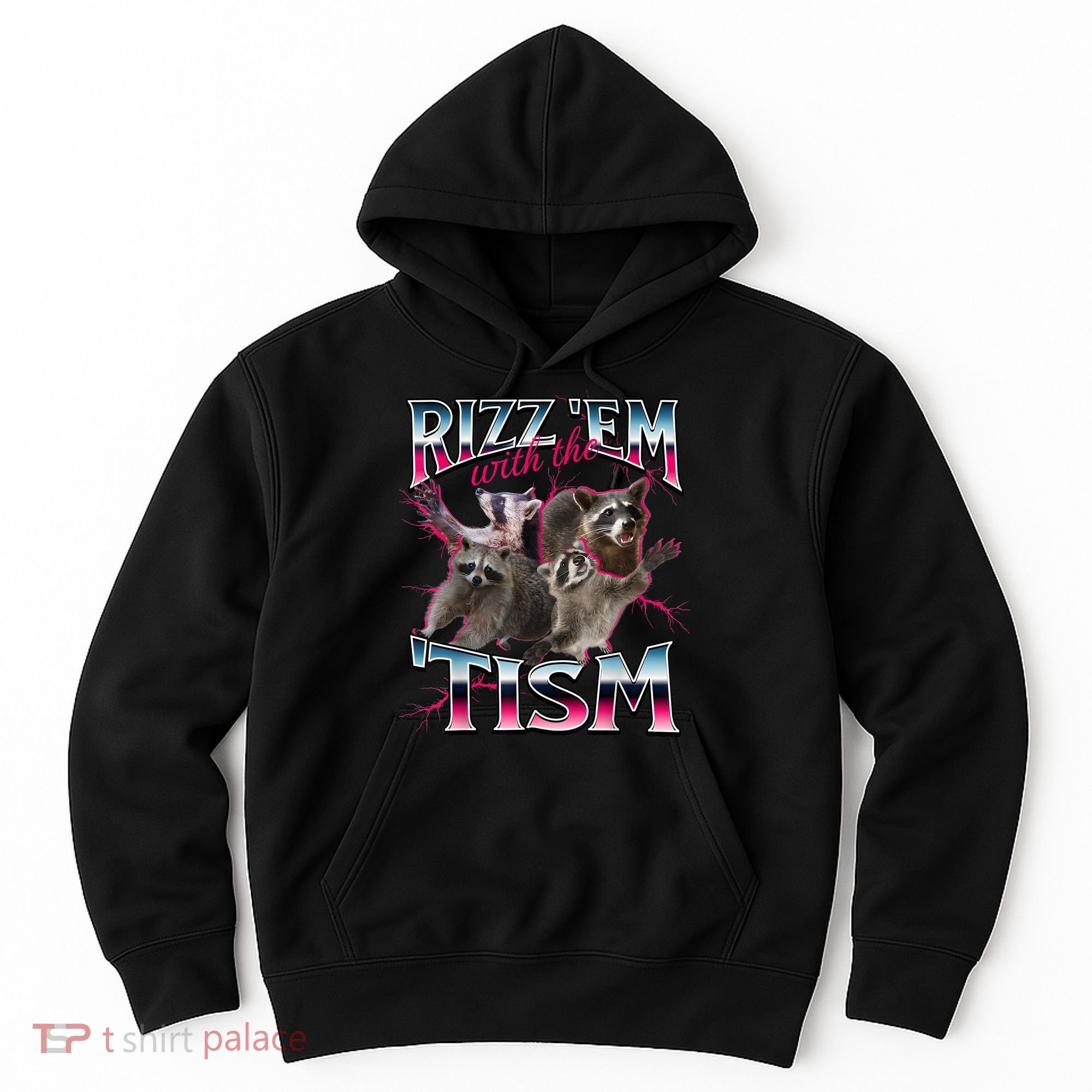 Autism Funny Rizz Em With The Tism Meme Autistic Racoon Hoodie