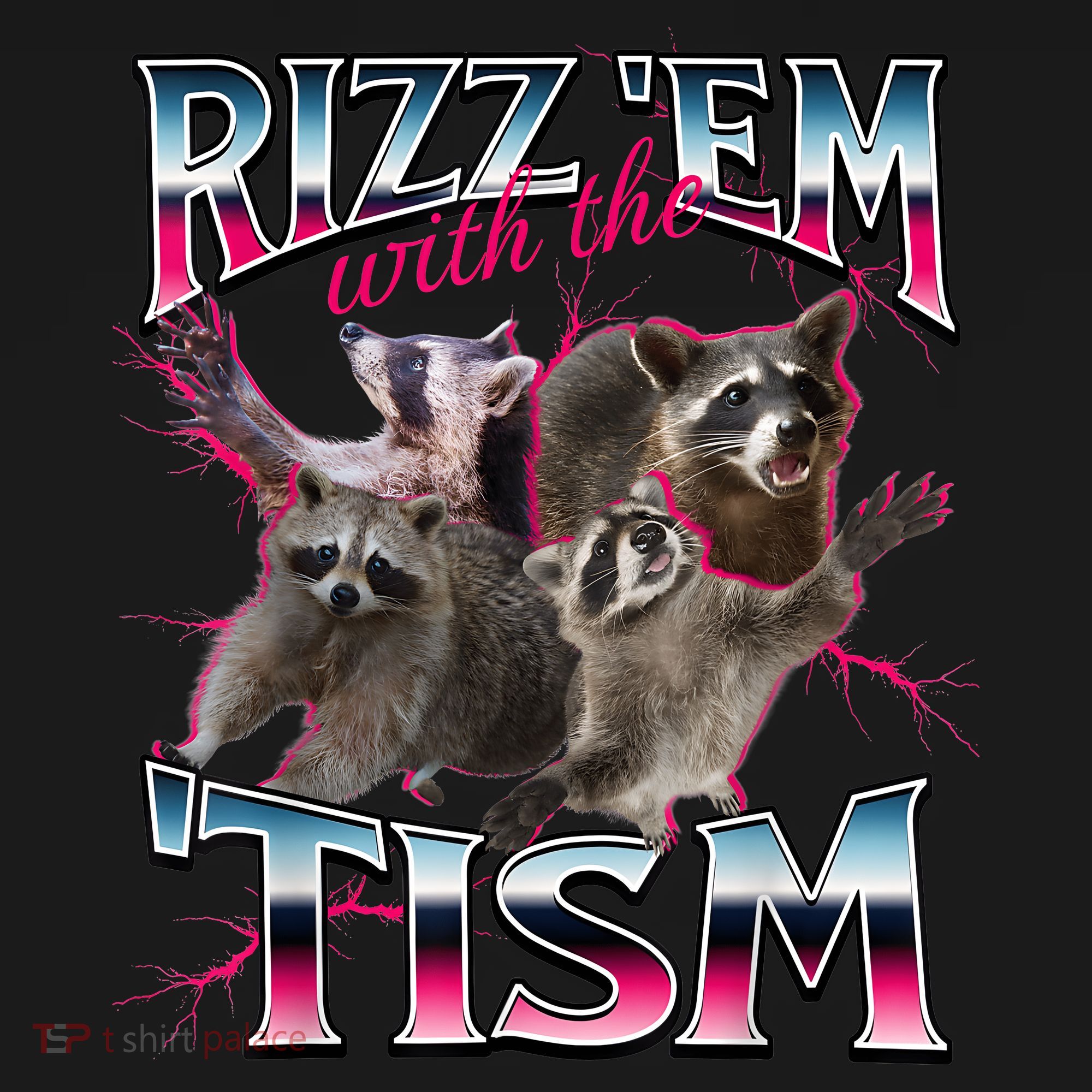 Autism Funny Rizz Em With The Tism Meme Autistic Racoon Apron