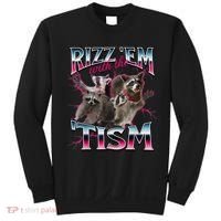 Autism Funny Rizz Em With The Tism Meme Autistic Racoon Sweatshirt thumb 0