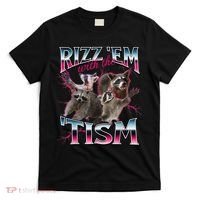 Autism Funny Rizz Em With The Tism Meme Autistic Racoon T-Shirt thumb 0
