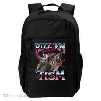 Autism Funny Rizz Em With The Tism Meme Autistic Racoon Backpack thumb 0