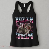 Autism Funny Rizz Em With The Tism Meme Autistic Racoon Women's Tank Top thumb 3
