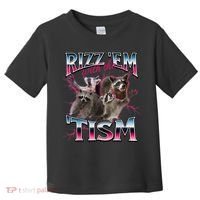 Autism Funny Rizz Em With The Tism Meme Autistic Racoon Toddler T-Shirt thumb 0