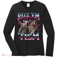 Autism Funny Rizz Em With The Tism Meme Autistic Racoon Women's Long Sleeve Shirt thumb 0