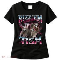 Autism Funny Rizz Em With The Tism Meme Autistic Racoon Women's T-Shirt thumb 0