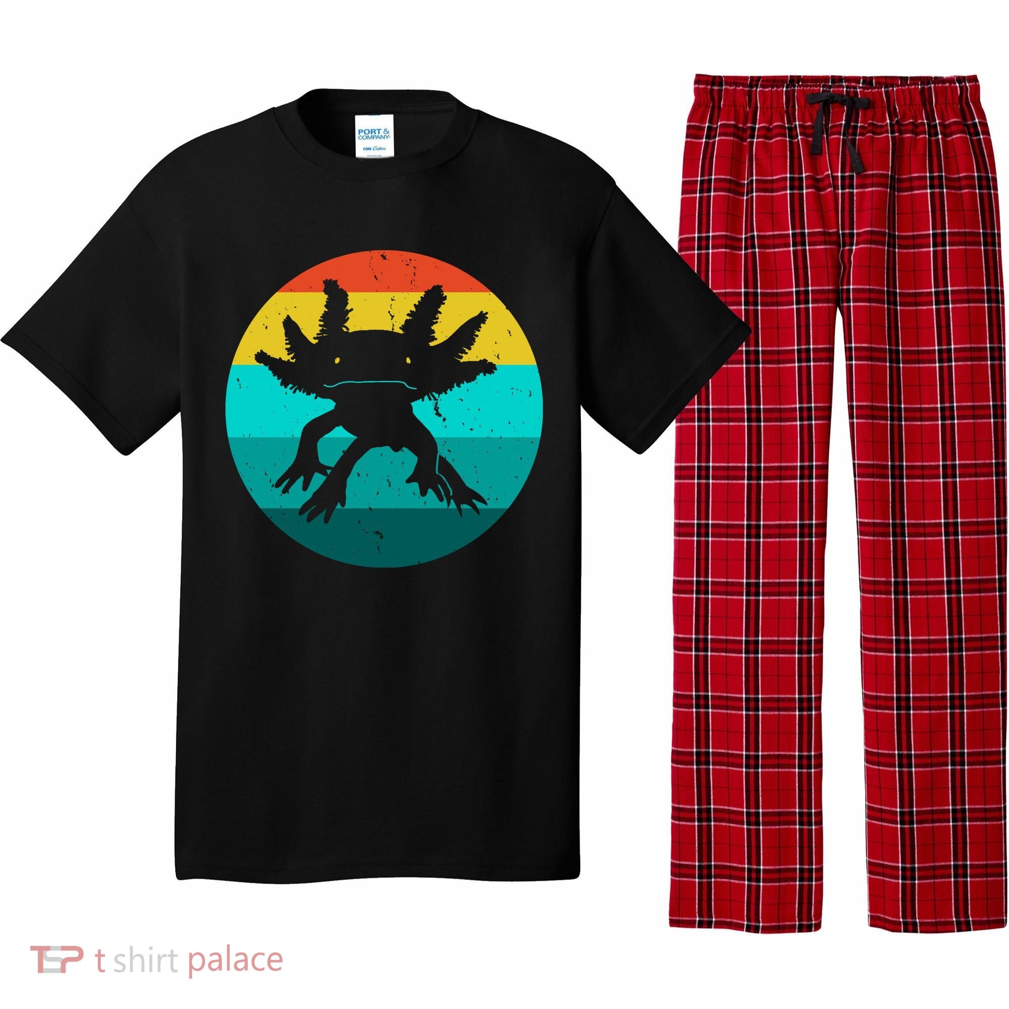 Axolotl Funny Retro Pajama Set