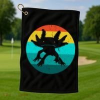 Axolotl Funny Retro Golf Towel thumb 1