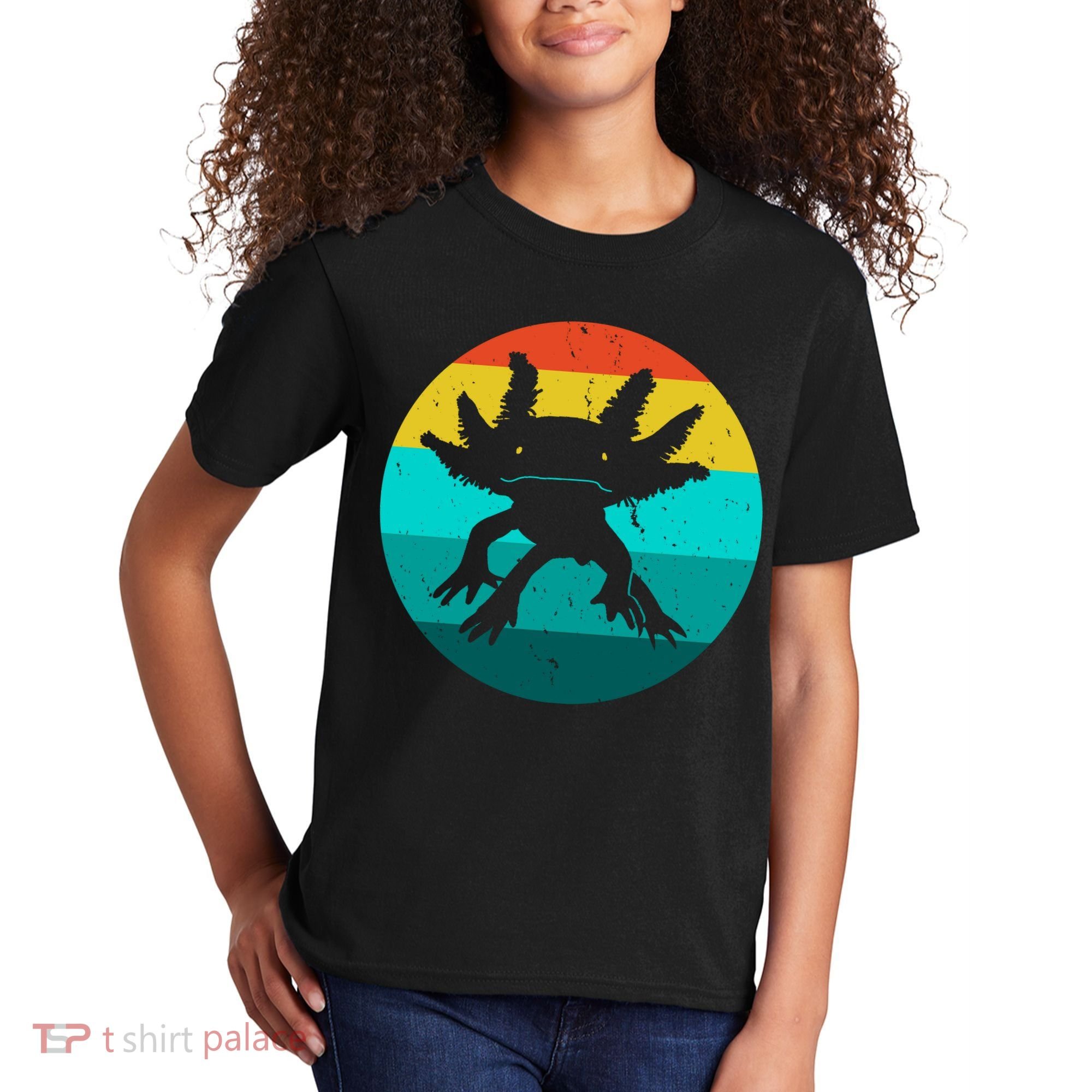 Axolotl Funny Retro Kids T-Shirt