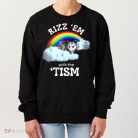 Autism Funny Rizz Em With The Tism Meme Autistic Opossum Women's Sweatshirt thumb 0