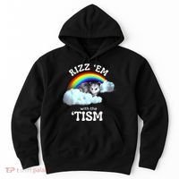 Autism Funny Rizz Em With The Tism Meme Autistic Opossum Hoodie thumb 0