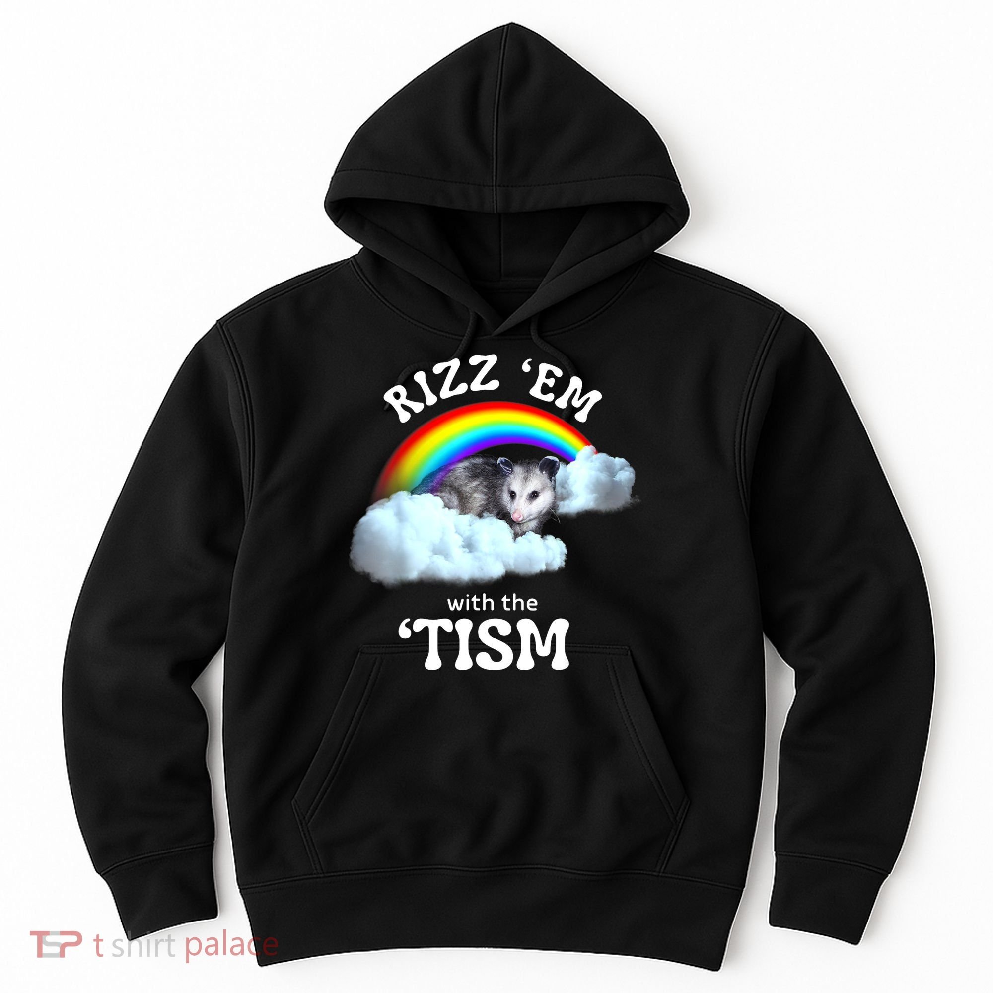Autism Funny Rizz Em With The Tism Meme Autistic Opossum Hoodie