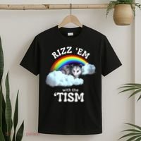 Autism Funny Rizz Em With The Tism Meme Autistic Opossum T-Shirt thumb 2