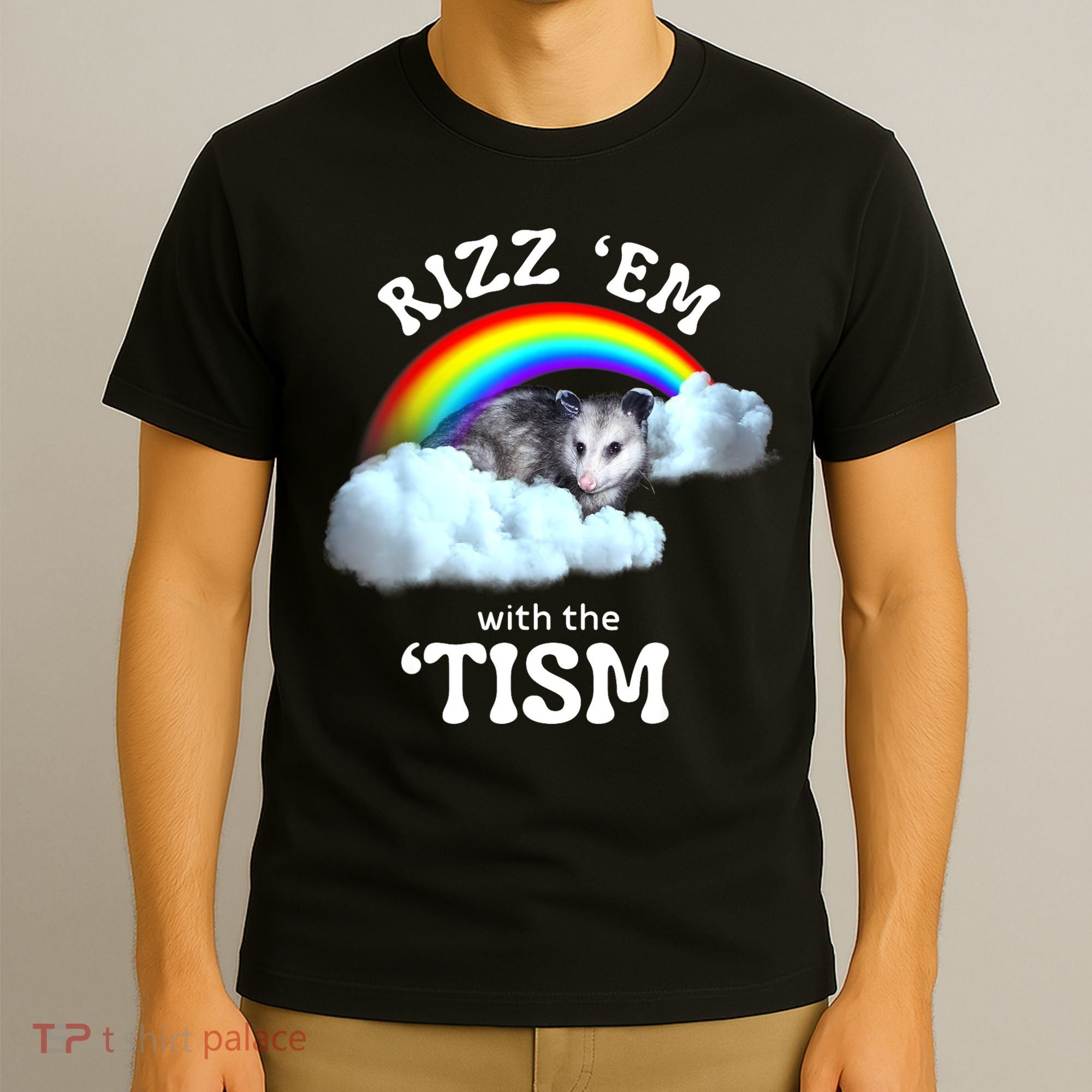 Autism Funny Rizz Em With The Tism Meme Autistic Opossum T-Shirt