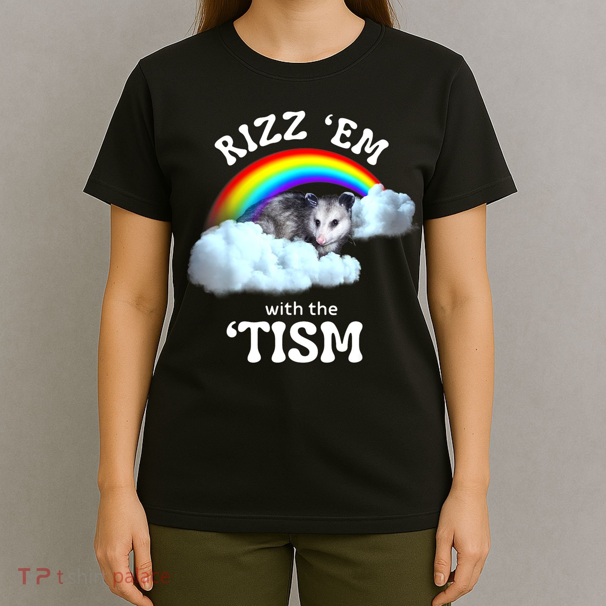 Autism Funny Rizz Em With The Tism Meme Autistic Opossum T-Shirt