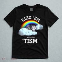 Autism Funny Rizz Em With The Tism Meme Autistic Opossum T-Shirt thumb 5