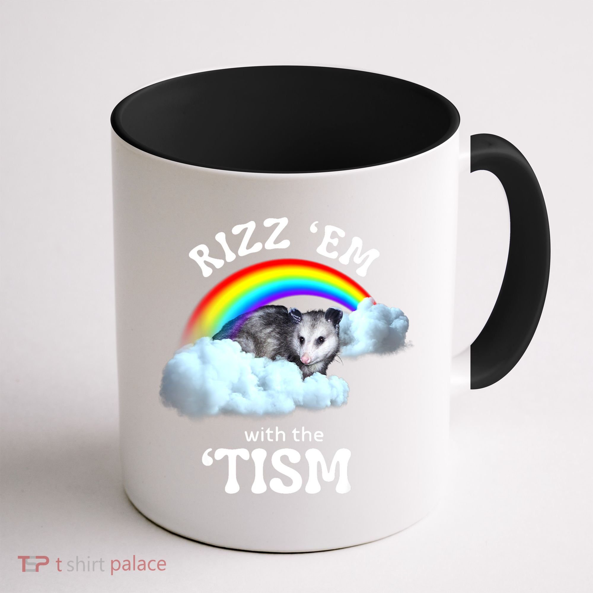 Autism Funny Rizz Em With The Tism Meme Autistic Opossum Coffee Mug