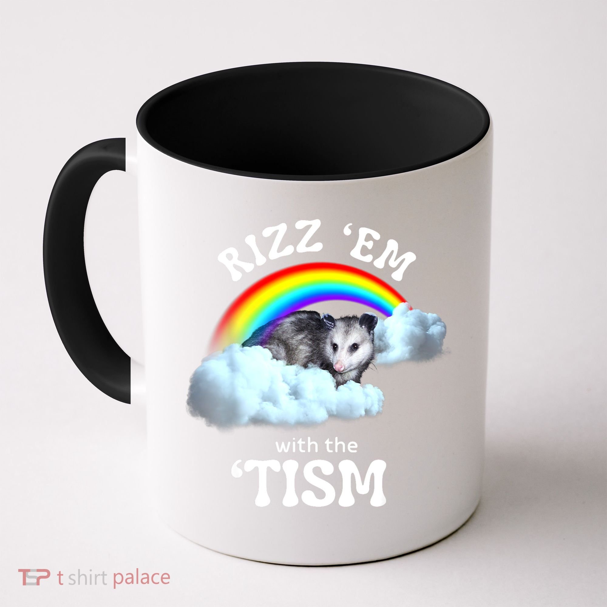 Autism Funny Rizz Em With The Tism Meme Autistic Opossum Coffee Mug