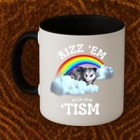 Autism Funny Rizz Em With The Tism Meme Autistic Opossum Coffee Mug thumb 2