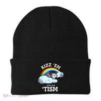 Autism Funny Rizz Em With The Tism Meme Autistic Opossum Beanie thumb 0