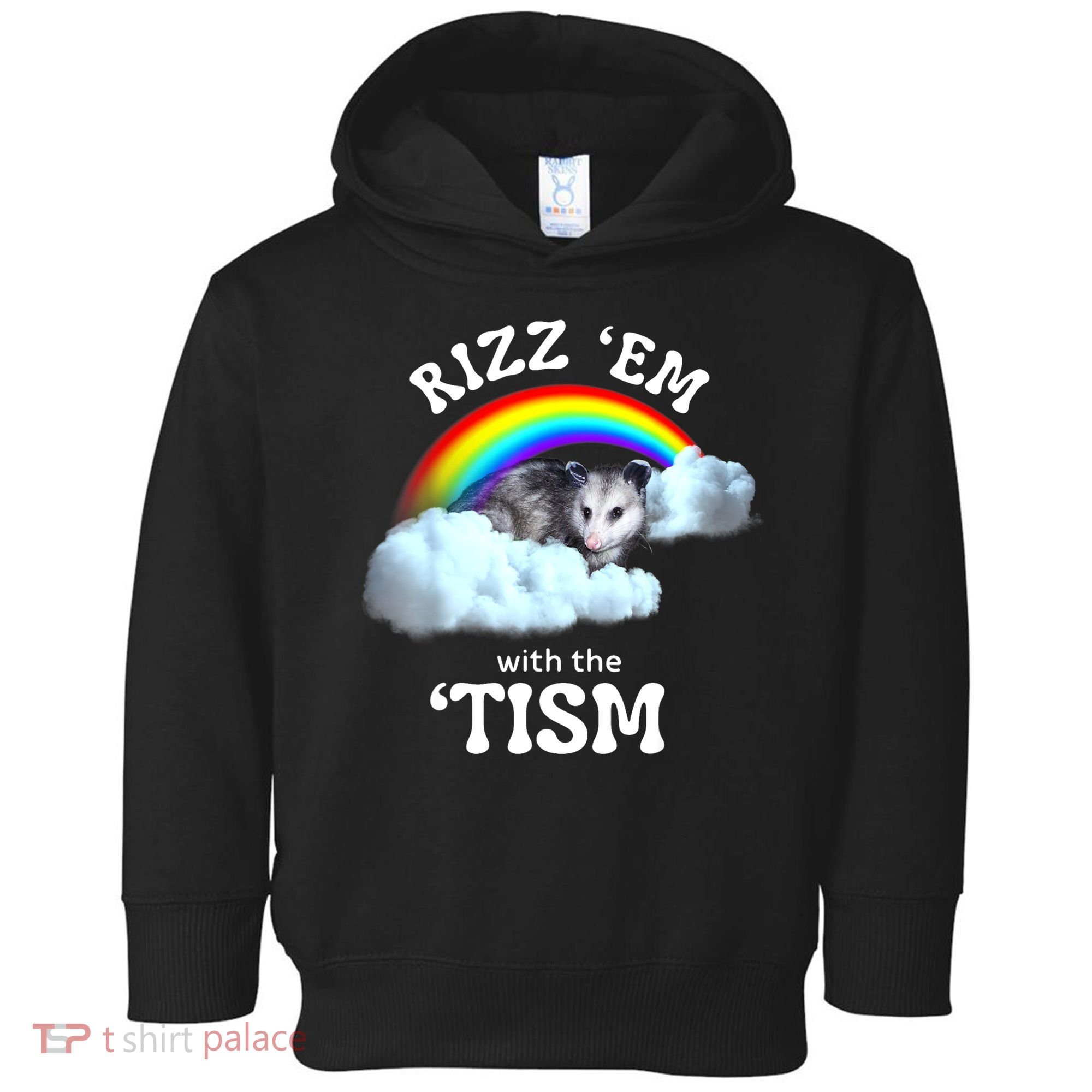 Autism Funny Rizz Em With The Tism Meme Autistic Opossum Toddler Hoodie