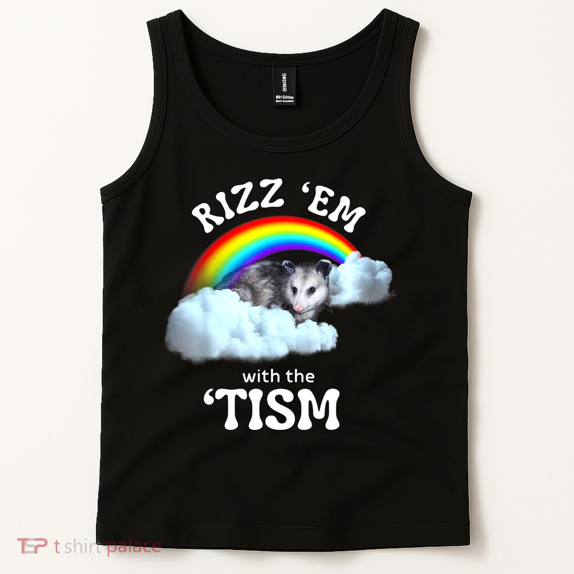 Autism Funny Rizz Em With The Tism Meme Autistic Opossum Tank Top