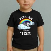 Autism Funny Rizz Em With The Tism Meme Autistic Opossum Toddler T-Shirt thumb 2