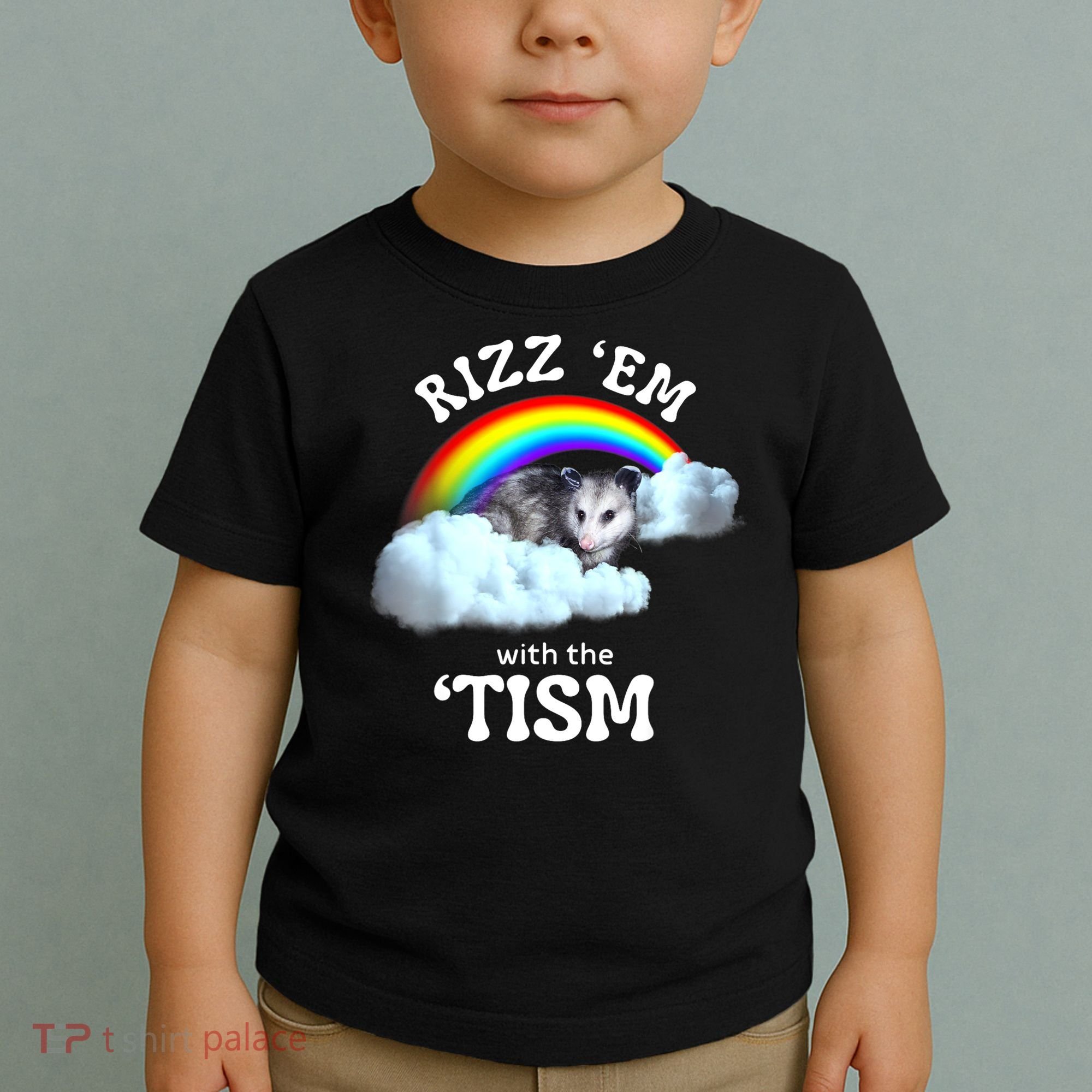 Autism Funny Rizz Em With The Tism Meme Autistic Opossum Toddler T-Shirt