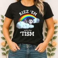 Autism Funny Rizz Em With The Tism Meme Autistic Opossum Women's T-Shirt thumb 2