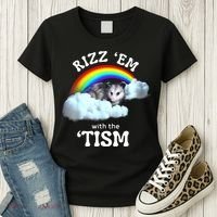 Autism Funny Rizz Em With The Tism Meme Autistic Opossum Women's T-Shirt thumb 3