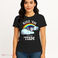 Autism Funny Rizz Em With The Tism Meme Autistic Opossum Women's T-Shirt thumb 4