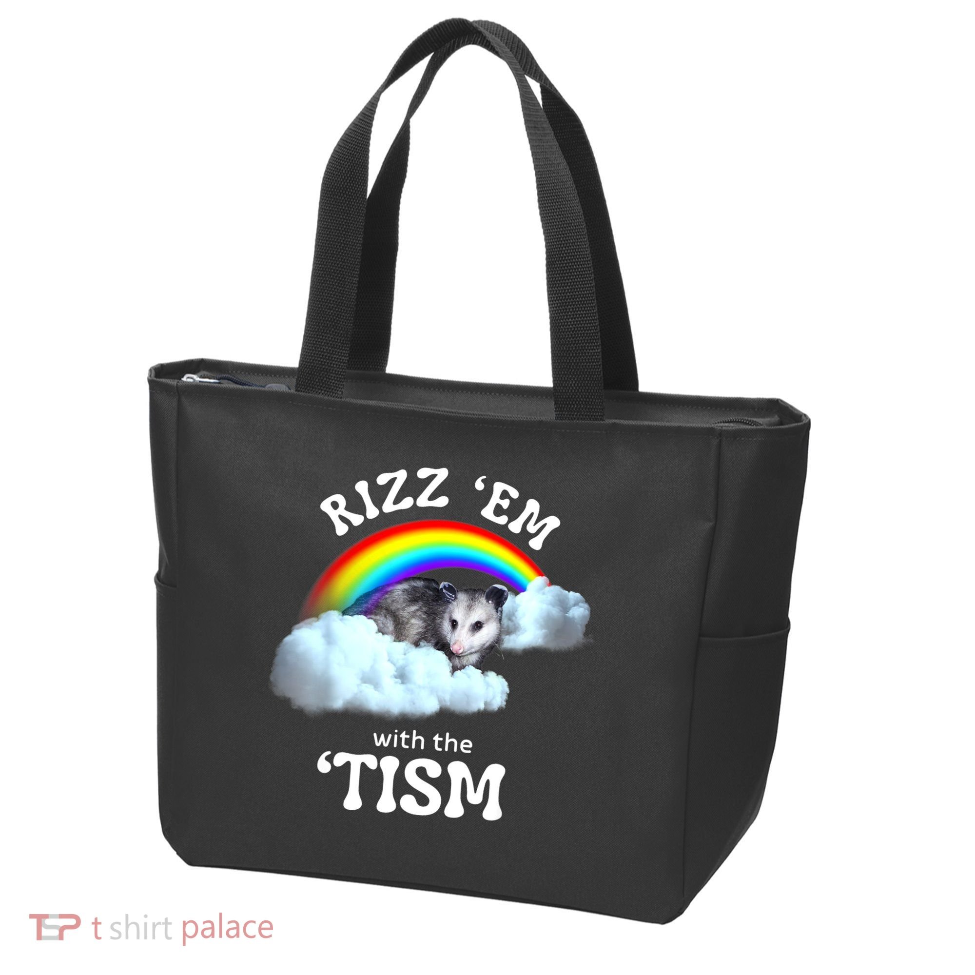 Autism Funny Rizz Em With The Tism Meme Autistic Opossum Tote Bag