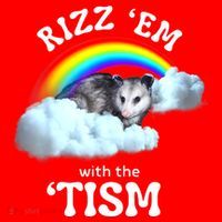 Autism Funny Rizz Em With The Tism Meme Autistic Opossum Santa Hat thumb 1