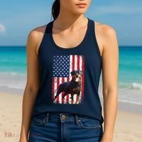 American Flag Rottweiler Dog Lover Funny 4th Of July Dog Women's Tank Top thumb 2