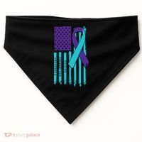 American Flag Ribbon Suicide Awareness USA-Made Doggie Bandana thumb 0