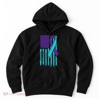 American Flag Ribbon Suicide Awareness Hoodie thumb 0